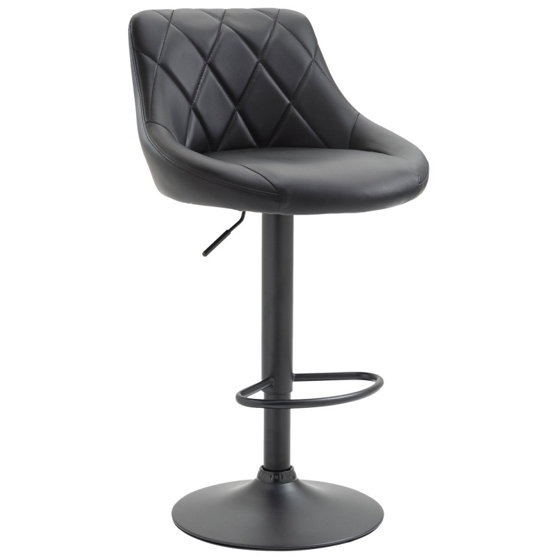 Tabouret de bar Lazio, simili cuir noir
