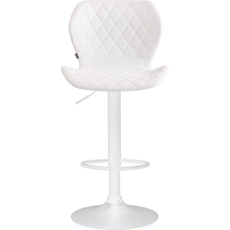 Ensemble de 2 tabourets de bar, liège, similicuir, blanc blanc