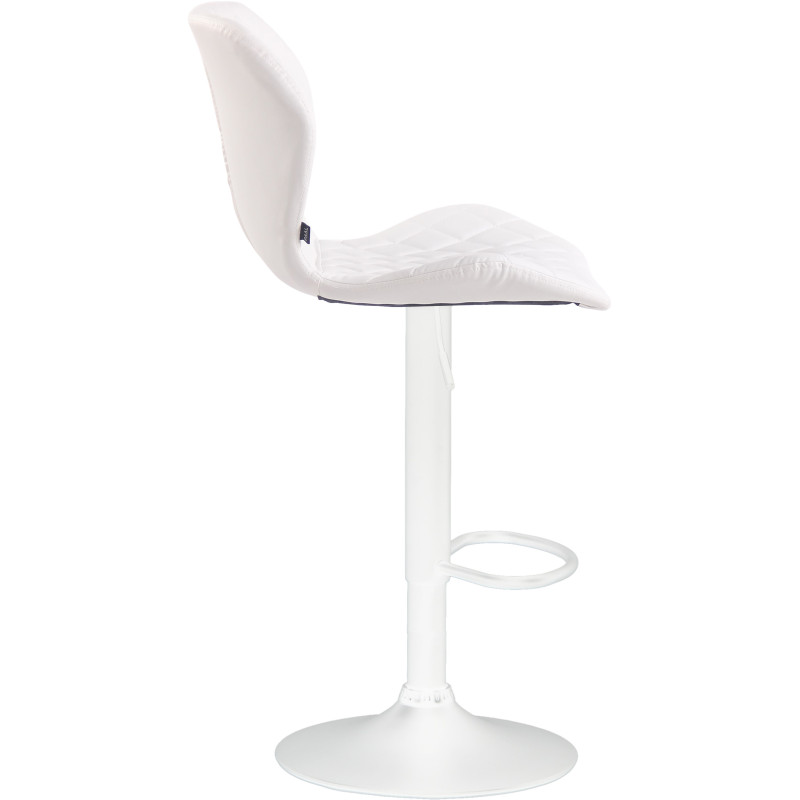 Ensemble de 2 tabourets de bar, liège, similicuir, blanc blanc