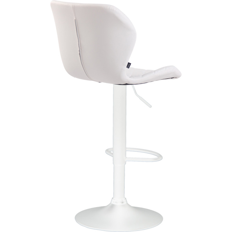 Ensemble de 2 tabourets de bar, liège, similicuir, blanc blanc