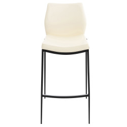 Tabouret de bar Matola, similicuir, noir crème
