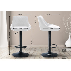 Tabouret de bar Lazio, simili cuir blanc