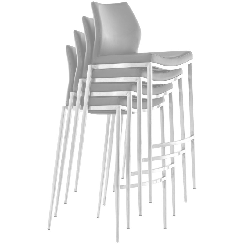 Tabouret de bar Matola, similicuir, noir crème