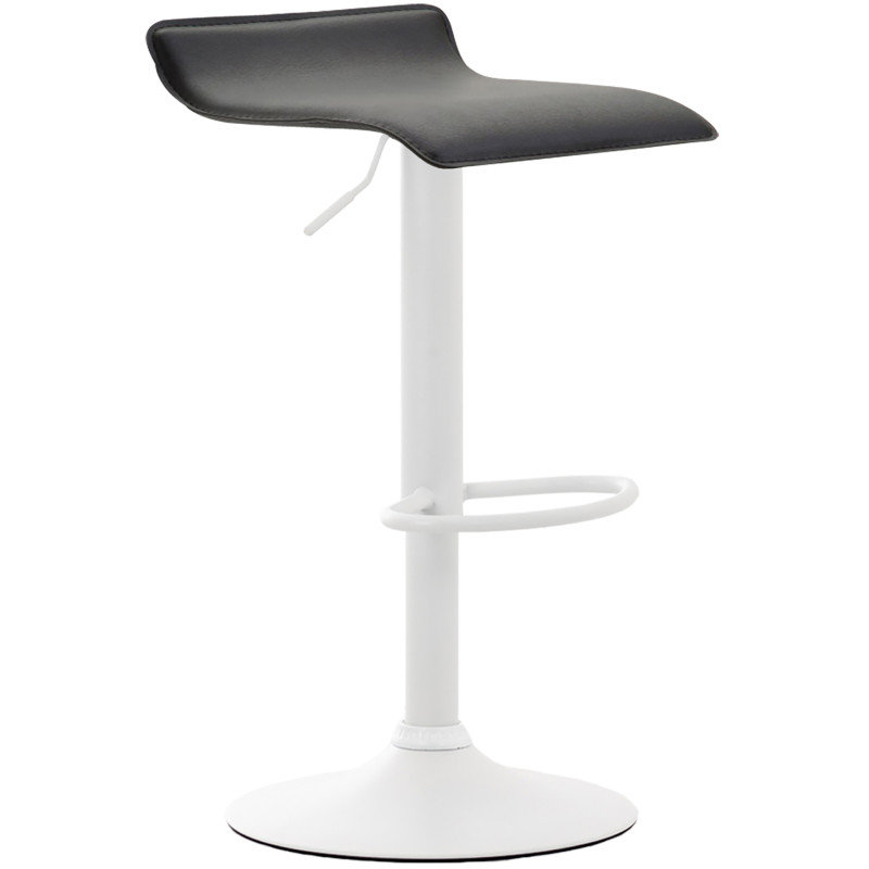 Tabouret de bar Dyn V2, similicuir, blanc noir