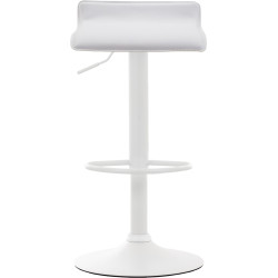 Tabouret de bar Dyn V2, similicuir, blanc blanc