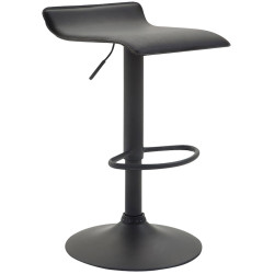 Tabouret de bar Dyn V2, similicuir noir noir
