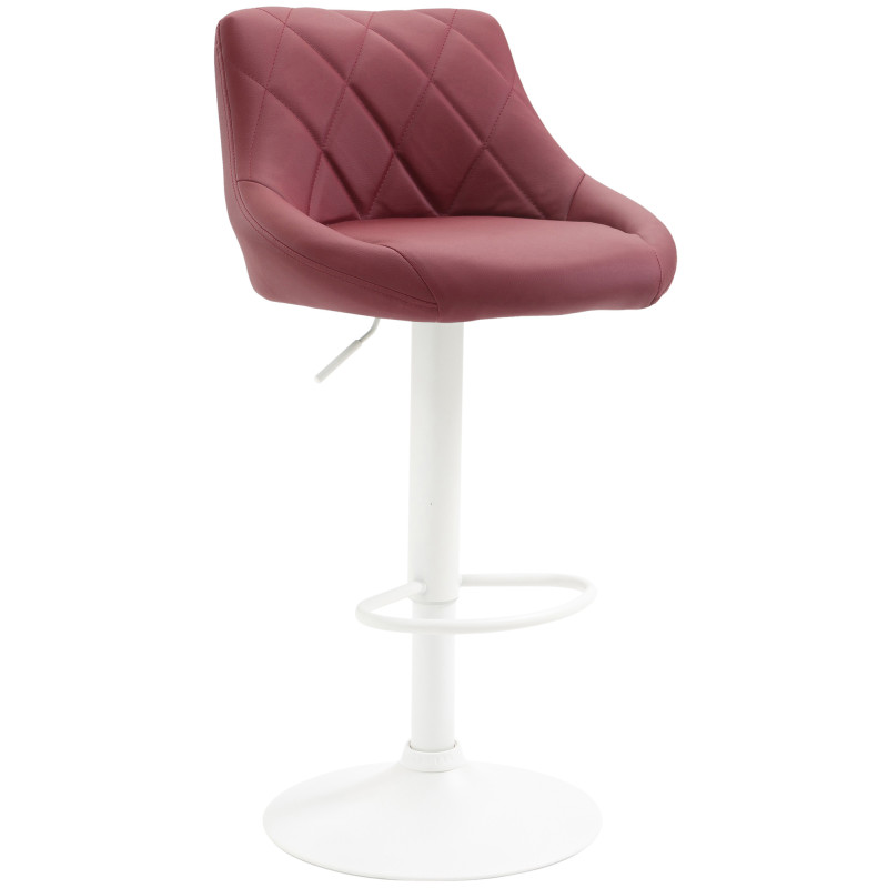 Tabouret de bar Lazio, similicuir rouge bordeaux