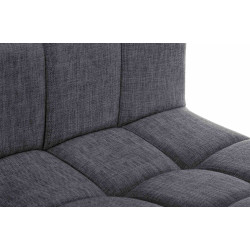 Lot de 2 tabourets de bar Calma tissu noir gris clair