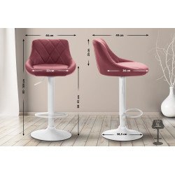 Tabouret de bar Lazio, similicuir rouge bordeaux