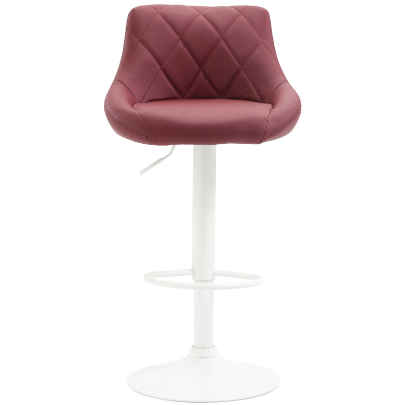 Tabouret de bar Lazio, similicuir rouge bordeaux