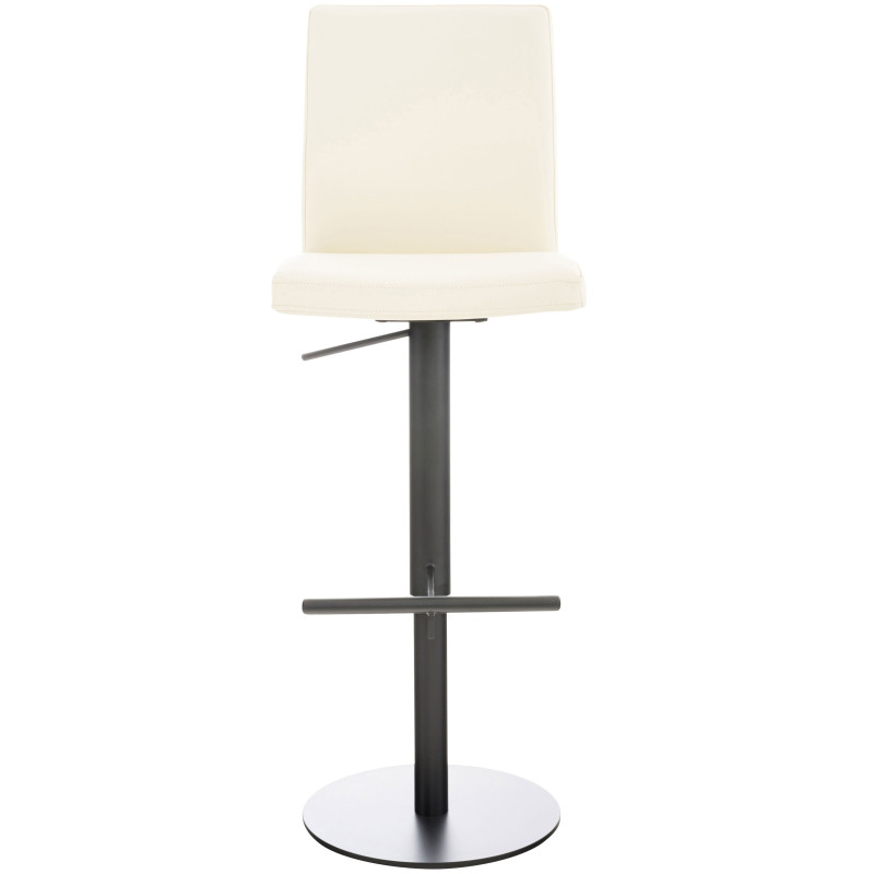 Lot de 2 tabourets de bar Cadiz, similicuir, noir crème