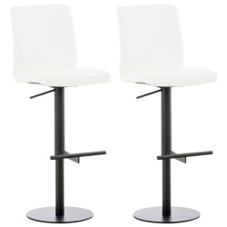 Lot de 2 tabourets de bar Cadiz, similicuir, noir blanc
