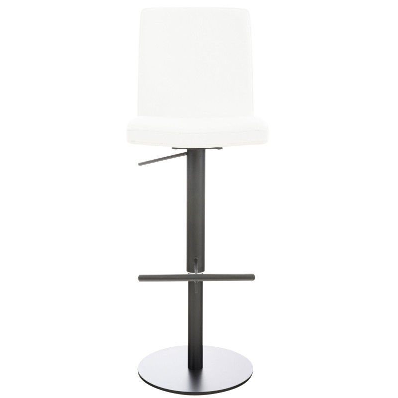 Lot de 2 tabourets de bar Cadiz, similicuir, noir blanc