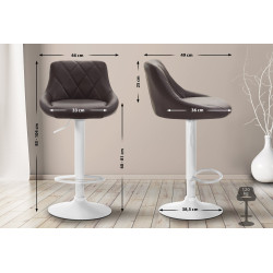Tabouret de bar Lazio, similicuir brun