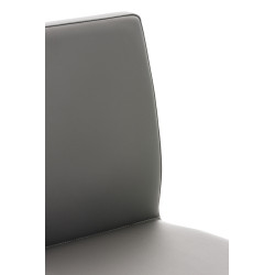 Lot de 2 tabourets de bar Cadiz, similicuir, noir gris