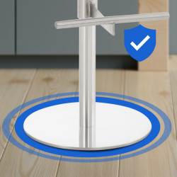 Ensemble de 2 tabourets de bar Cadiz, tissu, acier inoxydable gris foncé