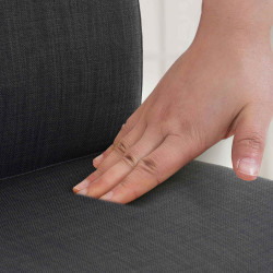 Ensemble de 2 tabourets de bar Cadiz, tissu, acier inoxydable gris foncé