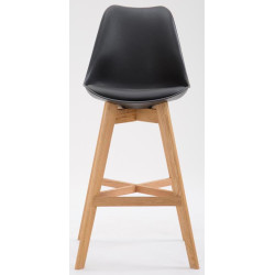 Lot de 2 tabourets de bar Cannes, plastique naturel noir