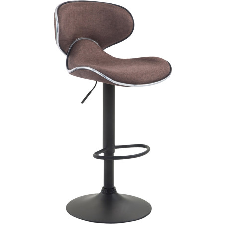 Tabouret de bar Las Vegas V2, tissu noir brun