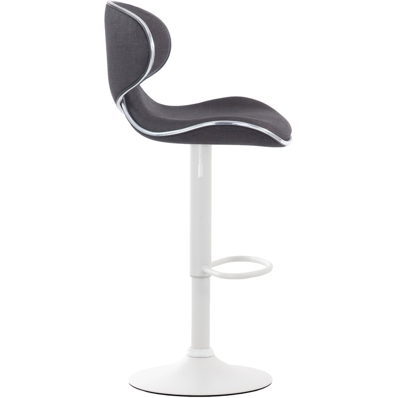 Tabouret de bar Las Vegas V2 en tissu blanc gris foncé
