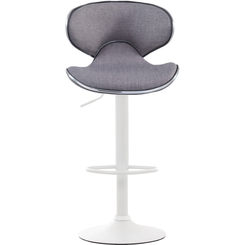 Tabouret de bar Las Vegas V2 en tissu blanc gris clair