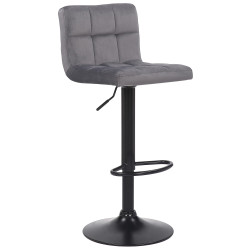 Tabouret de bar en velours Feni gris