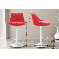 Tabouret de bar Lazio, similicuir rouge