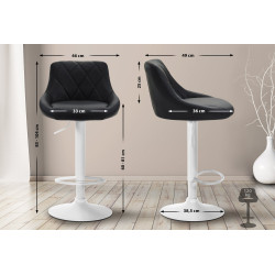 Tabouret de bar Lazio, similicuir noir