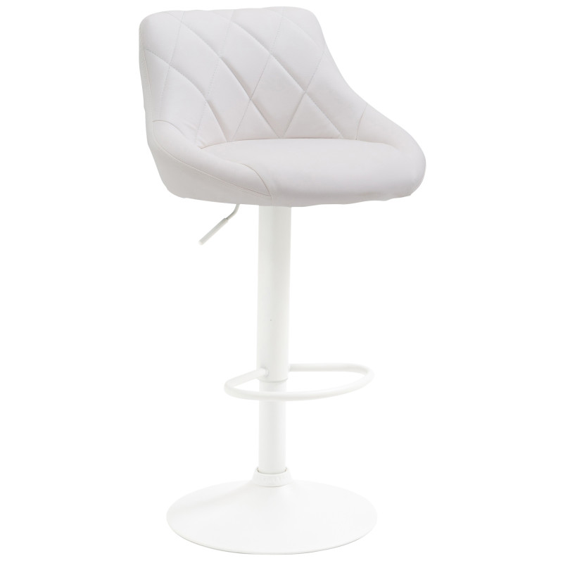Tabouret de bar Lazio, similicuir blanc