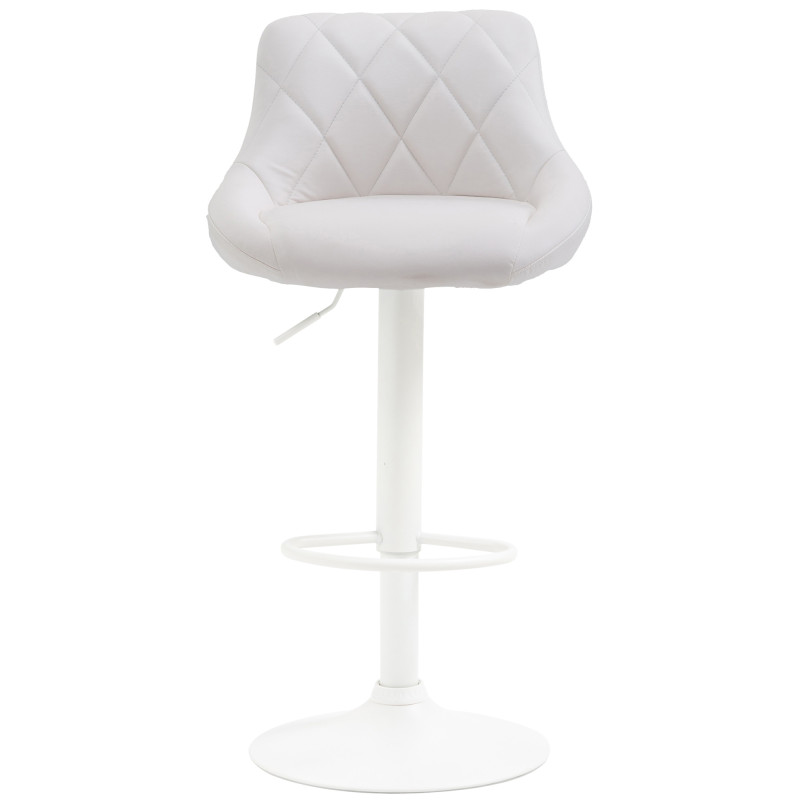 Tabouret de bar Lazio, similicuir blanc