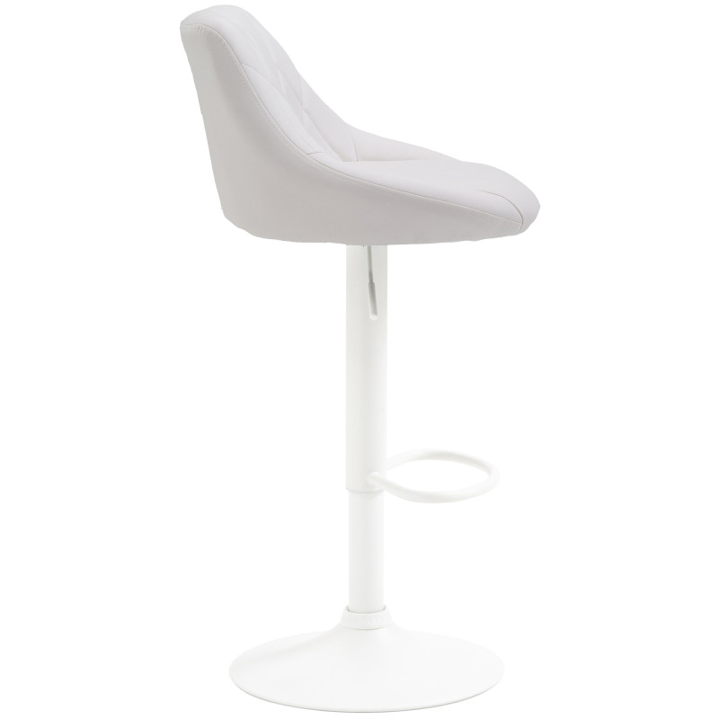 Tabouret de bar Lazio, similicuir blanc
