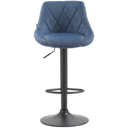 Tabouret de bar Lazio en tissu bleu