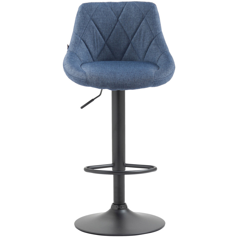 Tabouret de bar Lazio en tissu bleu