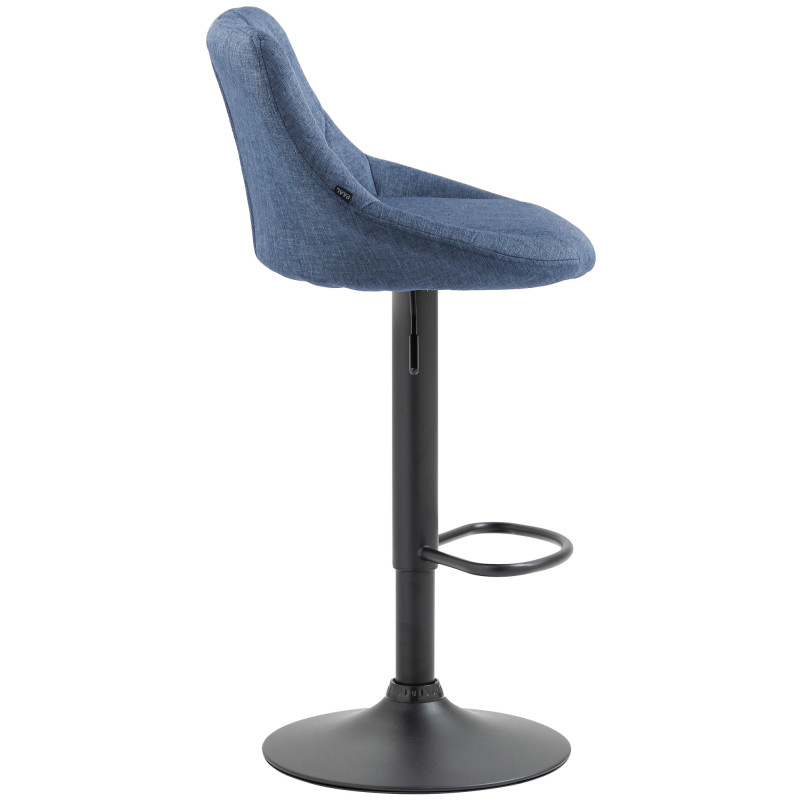 Tabouret de bar Lazio en tissu bleu