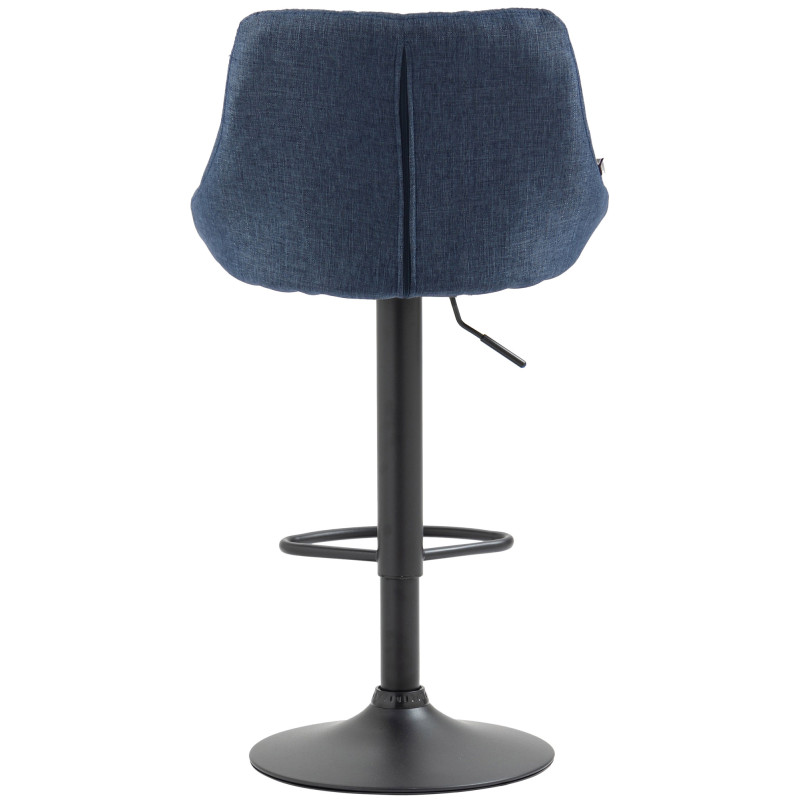 Tabouret de bar Lazio en tissu bleu