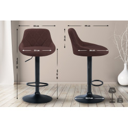 Tabouret de bar Lazio en tissu brun