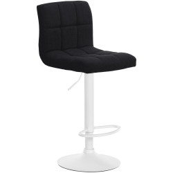 Lot de 2 tabourets de bar Calma tissu blanc noir