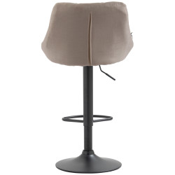 Tabouret de bar Lazio en tissu crème