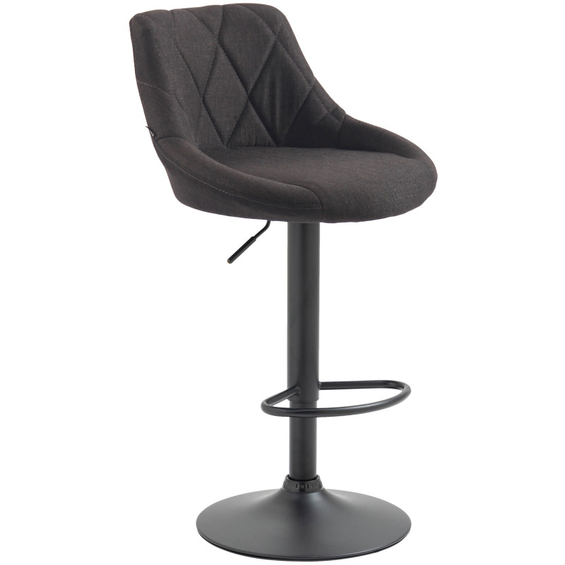 Tabouret de bar Lazio en tissu gris foncé