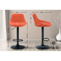 Tabouret de bar Lazio en tissu orange