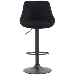 Tabouret de bar Lazio en tissu noir