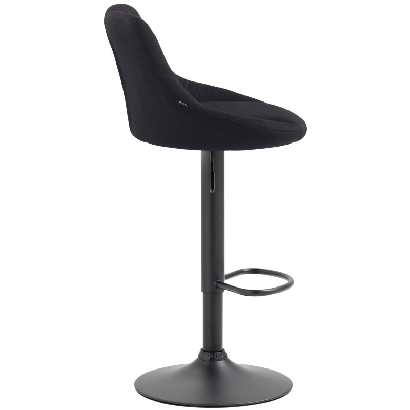 Tabouret de bar Lazio en tissu noir