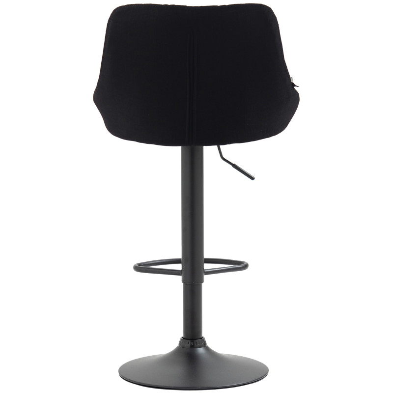 Tabouret de bar Lazio en tissu noir