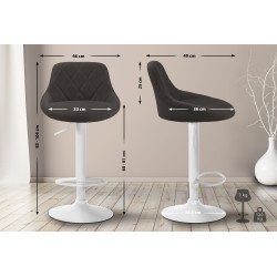 Tabouret de bar Lazio en tissu gris foncé