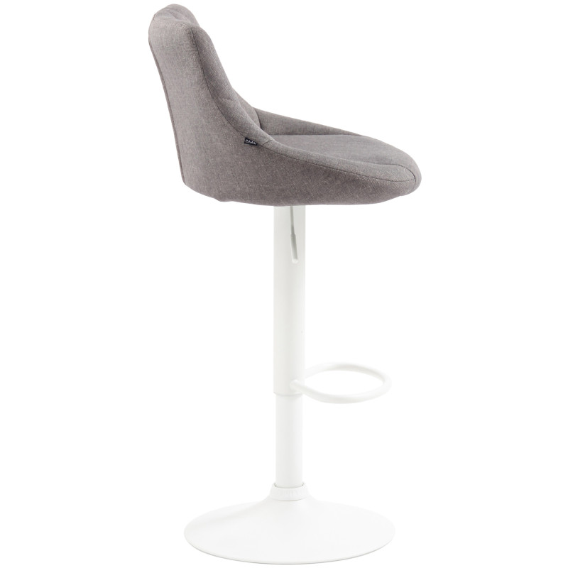 Tabouret de bar Lazio en tissu gris