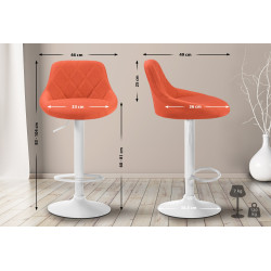 Tabouret de bar Lazio en tissu orange