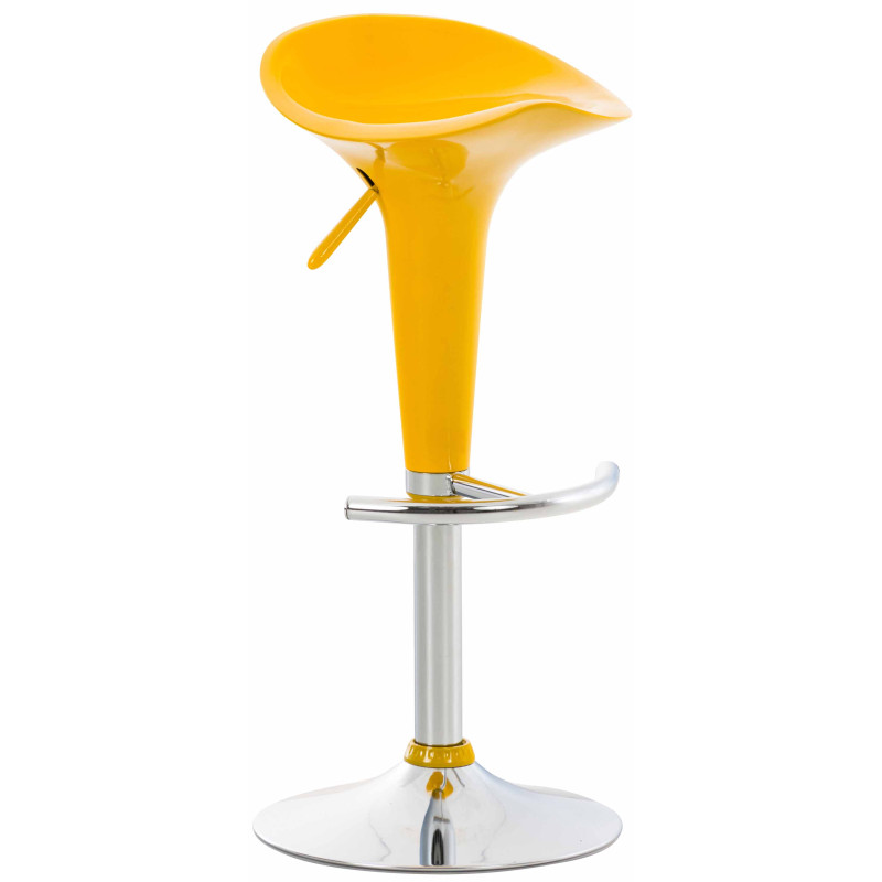 Tabouret de bar en forme de selle jaune