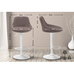 Tabouret de bar Lazio en tissu taupe