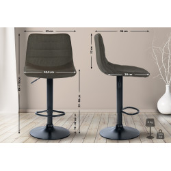 Tabouret de bar Lex en tissu taupe