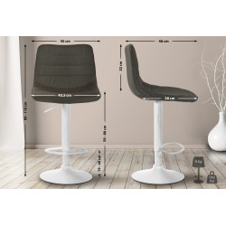 Tabouret de bar Lex en tissu taupe